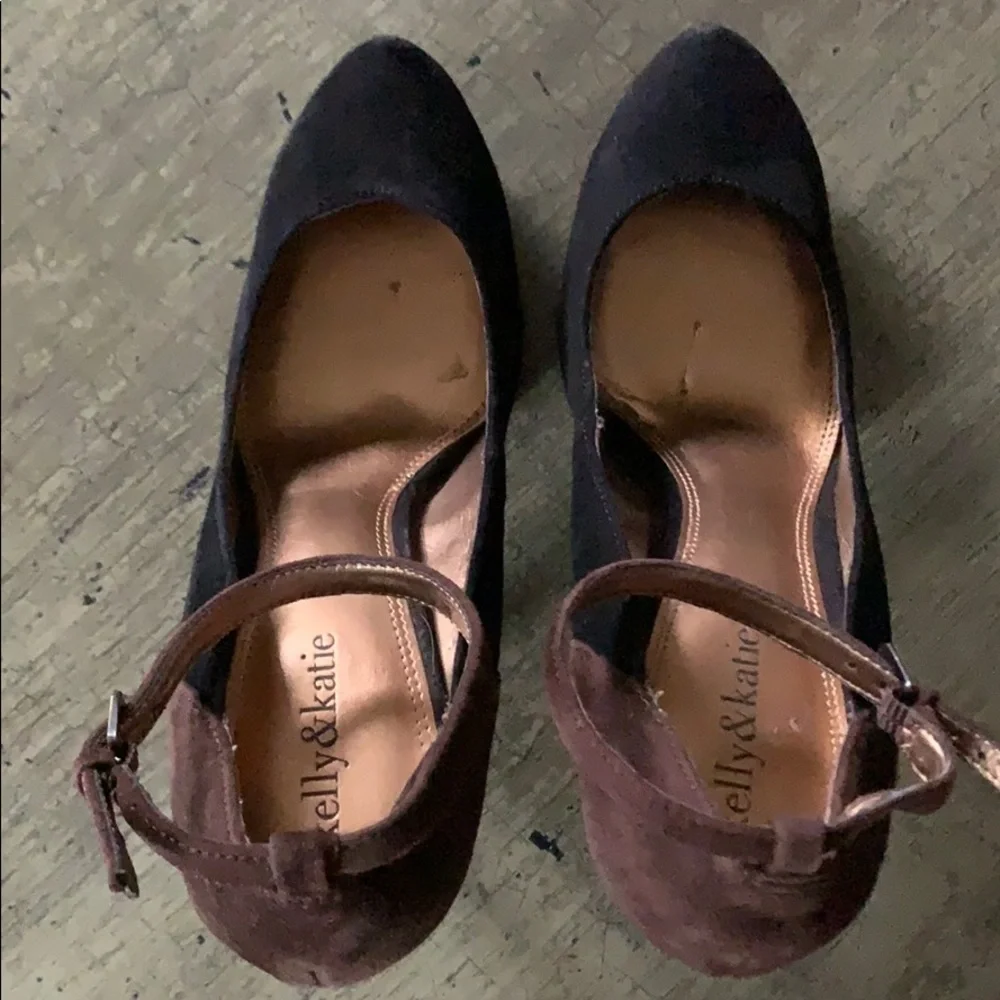 KELLY & katie Cooper Suede Ankle Strap Heels